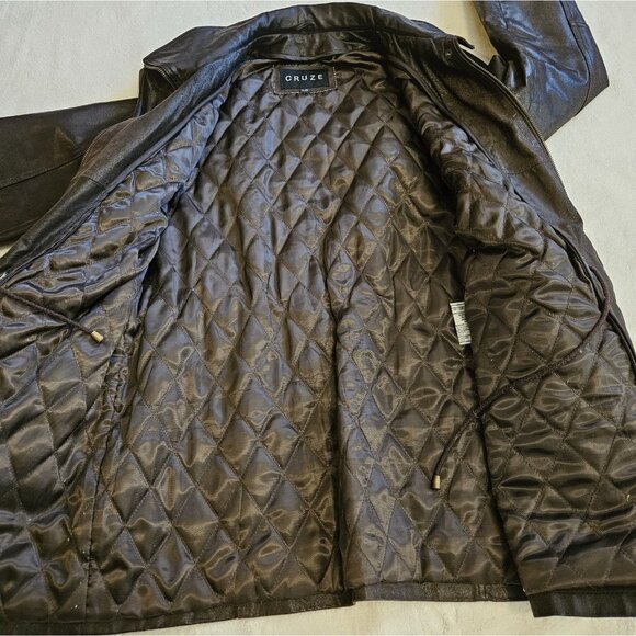 Cruze Leather Jacket Womens Large Dark Chocolate Brown ECU - Picture 6 of 12